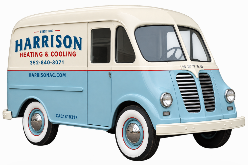 Harrison Heating and Cooling vintage 1957 International Metro service van